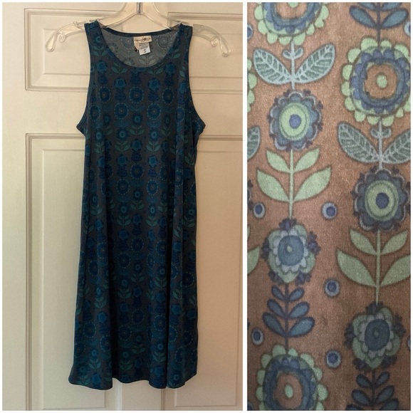 Natural Life Blue Brown Floral Tank Dress Sleeveless Sundress Size S - Picture 1 of 7
